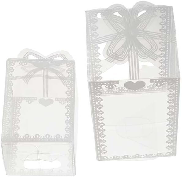 Logo Personalizzato Confezione da 20 Scatoline Trasparenti per Bomboniere con Fiocco 5x5x7cm in PVC Marchio Bianco dal Produttore Logo Personalizzato Confezione da 20 Scatoline Trasparenti per Bomboniere con Fiocco 5x5x7cm in PVC Marchio Bianco dal Produttore
