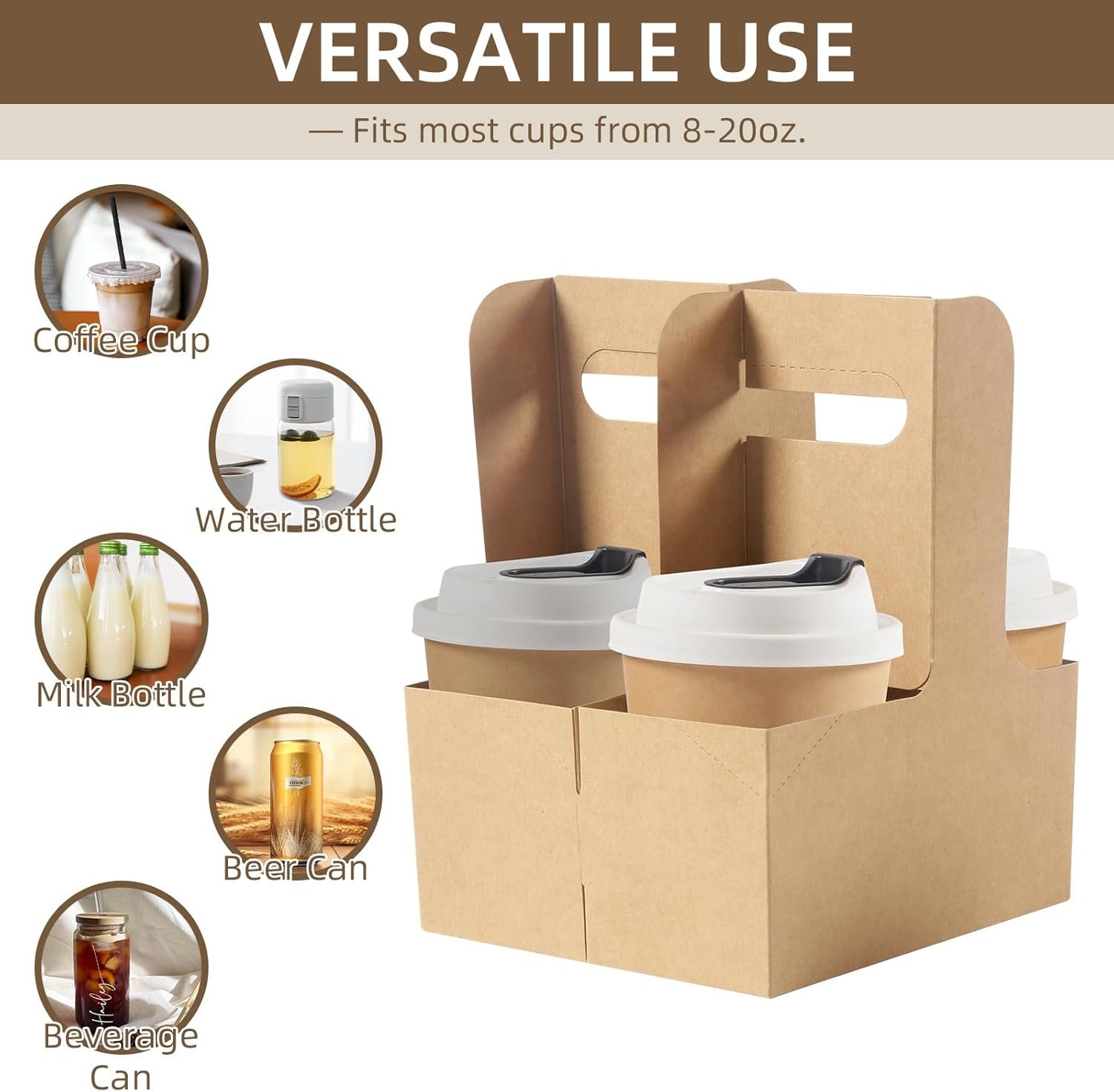 Marchio Bianco Portatazza Monouso in Cartoncino per 2 Tazze con Maniglia Portatile per Asporto Consegne Bevande Calde Fredde dal Produttore con Logo Personalizzato Confezione 100 Marchio Bianco Portatazza Monouso in Cartoncino per 2 Tazze con Maniglia Portatile per Asporto Consegne Bevande Calde Fredde dal Produttore con Logo Personalizzato Confezione 100
