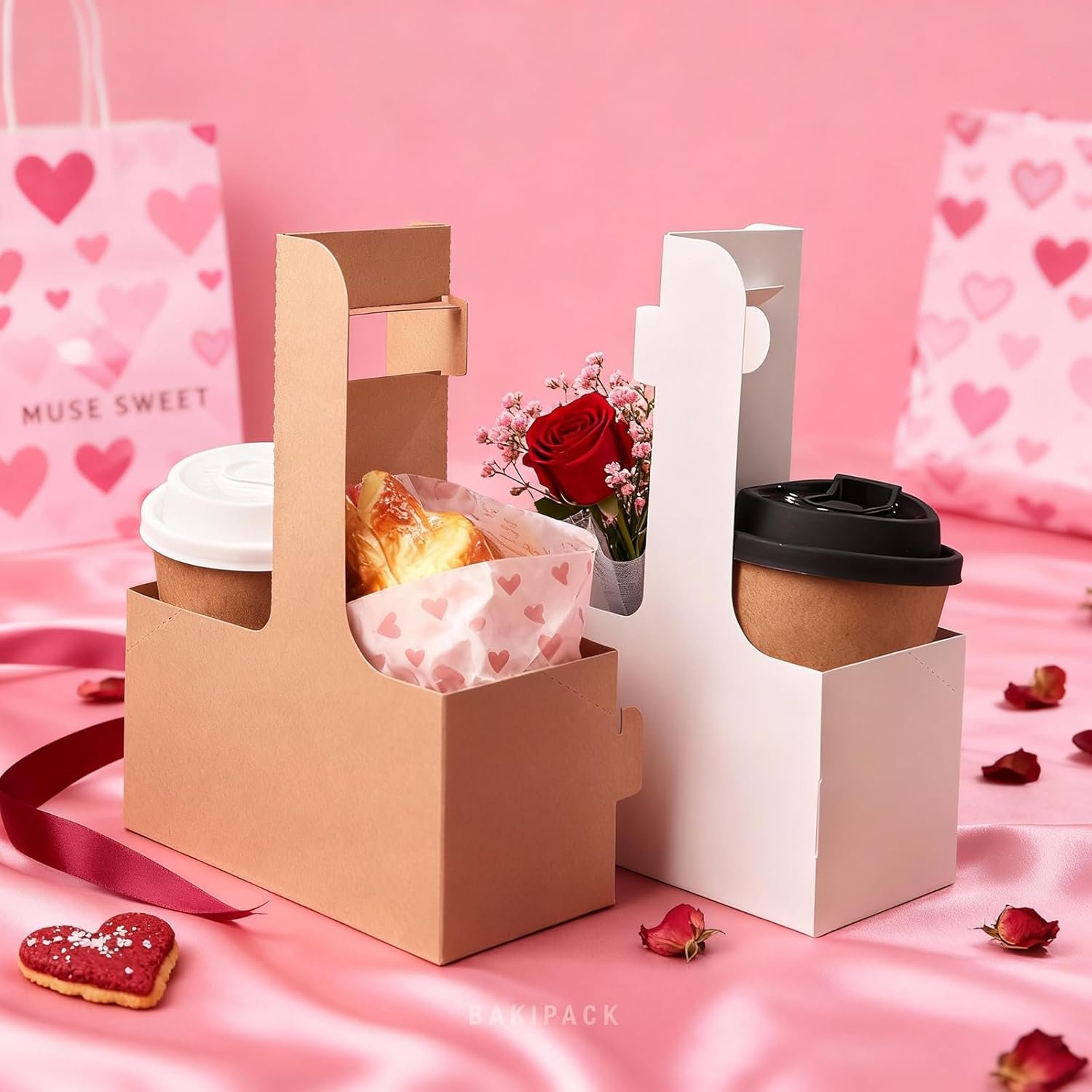 Marchio Bianco Portatazza 2 Tazze con Manici 30 Set Cartone Bianco per 12-20 oz Logo Personalizzato Caffè da Asporto Bevande Calde Fredde Ristoranti Delivery del Produttore