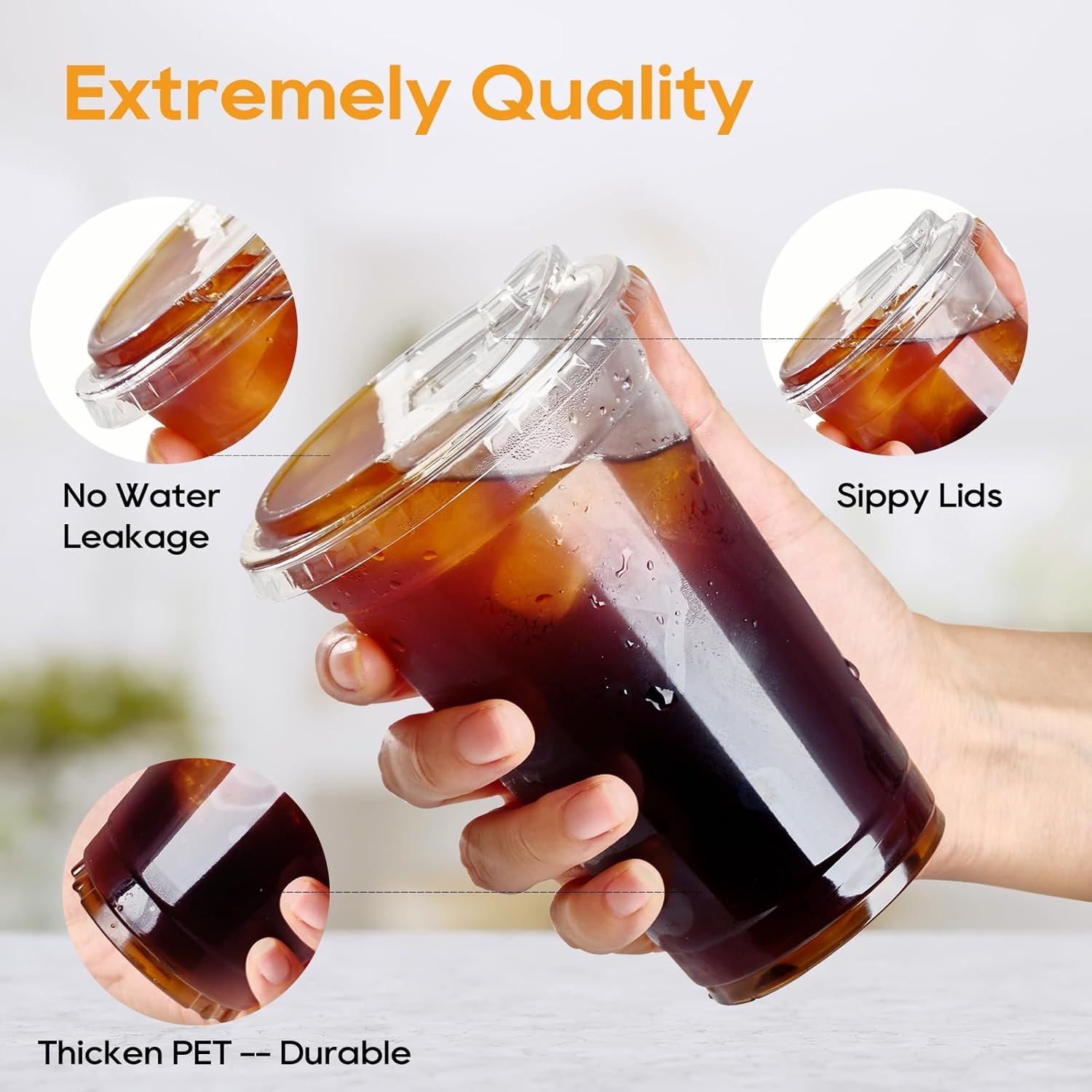 Fornitore di Bicchieri Plastica Trasparente Cristallina 16 OZ con Coperchi Sip Senza Cannuccia 200 Set Usa e Getta per Caffè Ghiacciato Smoothie Soda Limonata con Logo Personalizzato Marchio Bianco