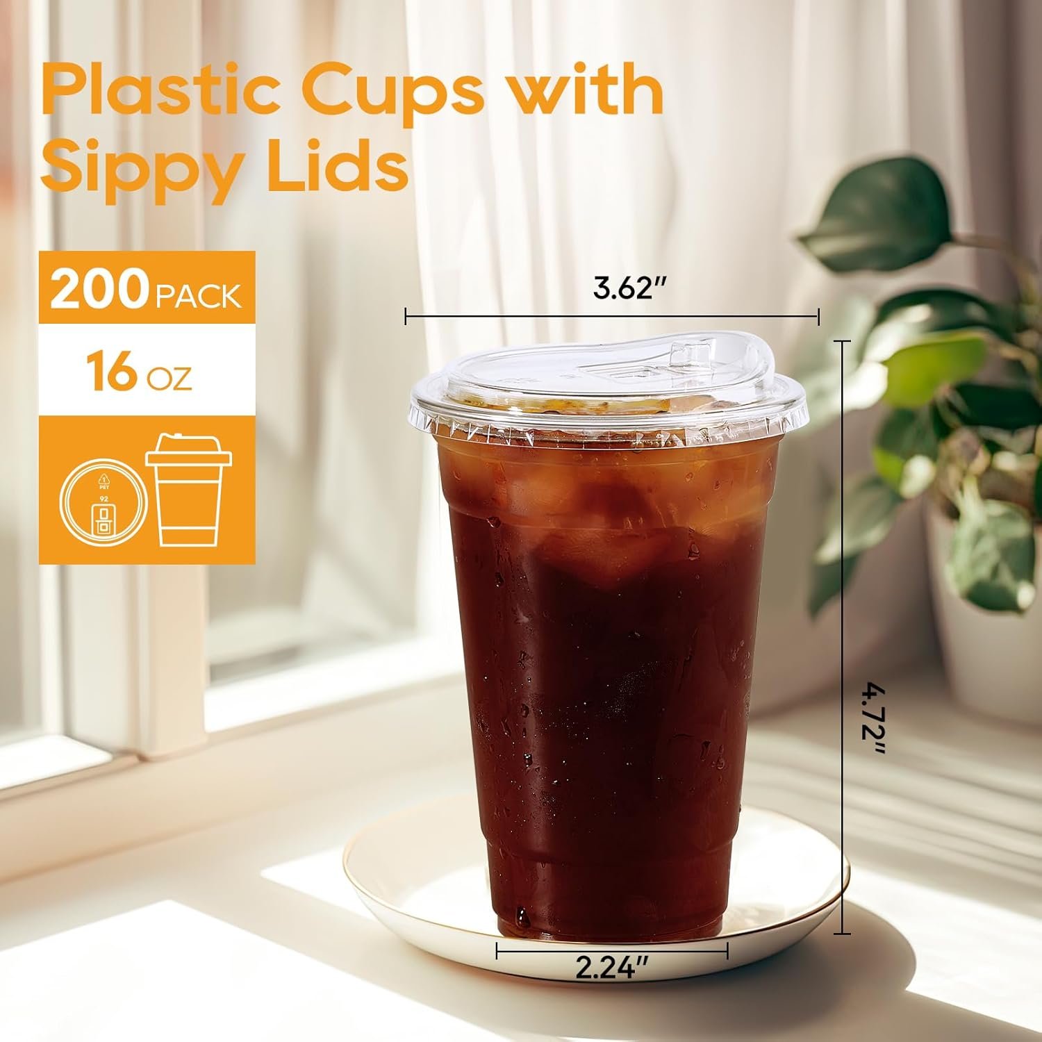 Fornitore di Bicchieri Plastica Trasparente Cristallina 16 OZ con Coperchi Sip Senza Cannuccia 200 Set Usa e Getta per Caffè Ghiacciato Smoothie Soda Limonata con Logo Personalizzato Marchio Bianco