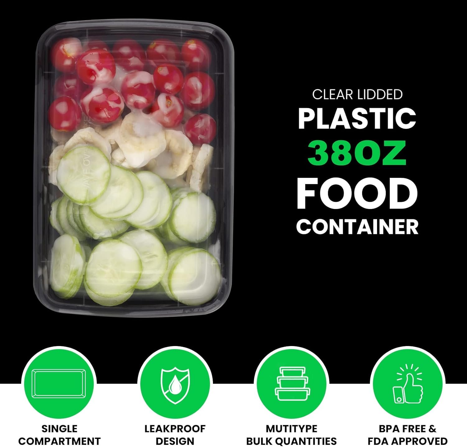 Marchio Bianco Contenitori Meal Prep [38OZ] con Logo Personalizzato in Plastica con Coperchi 10 Pezzi Riutilizzabili Senza BPA Impilabili Adatti Microonde Lavastoviglie Congelatore Fornitore Diretto