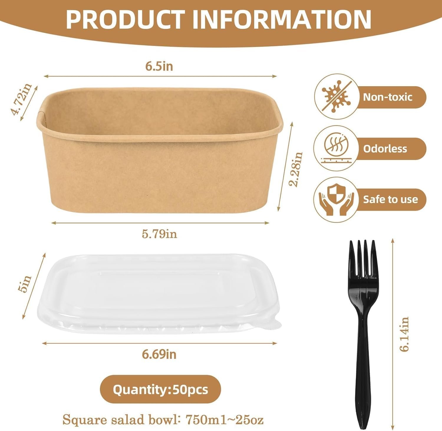 Marchio Bianco Confezione da 50 Ciotole di Carta Grandi Monouso da 25oz con Coperchi e Forchette con Logo Personalizzato per Insalata Noodles Congelatore e Microonde del Fornitore Marchio Bianco Confezione da 50 Ciotole di Carta Grandi Monouso da 25oz con Coperchi e Forchette con Logo Personalizzato per Insalata Noodles Congelatore e Microonde del Fornitore