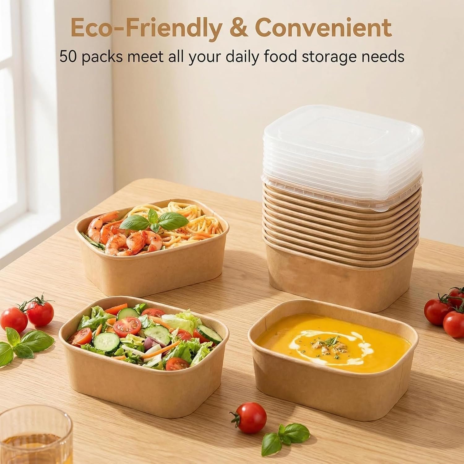 Marchio Bianco Confezione da 50 Ciotole di Carta Grandi Monouso da 25oz con Coperchi e Forchette con Logo Personalizzato per Insalata Noodles Congelatore e Microonde del Fornitore Marchio Bianco Confezione da 50 Ciotole di Carta Grandi Monouso da 25oz con Coperchi e Forchette con Logo Personalizzato per Insalata Noodles Congelatore e Microonde del Fornitore