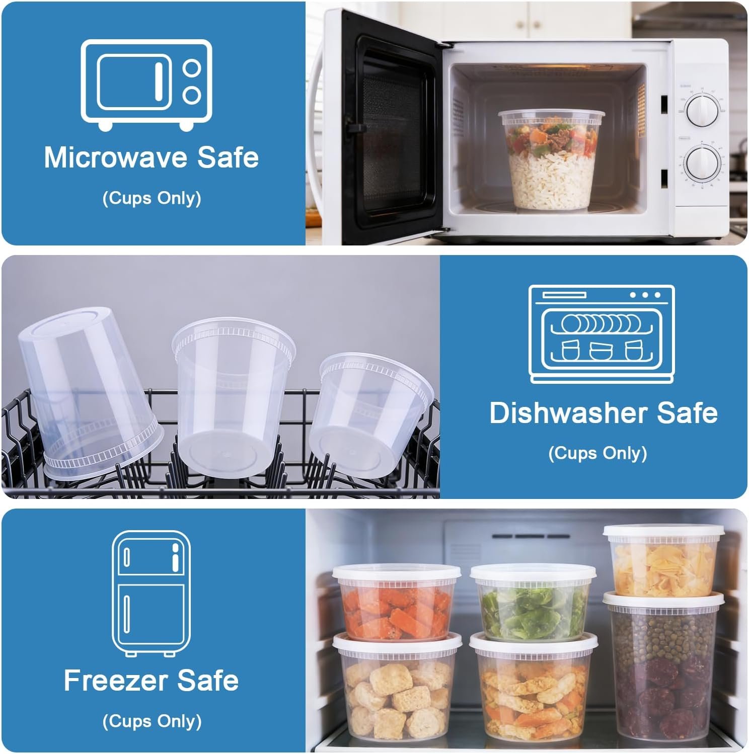 Logo Personalizzato 60 Set Contenitori con Coperchi da 8/16/32 oz Senza BPA Ermetici per Asporto Impilabili a Tenuta Stagna Sicuri Microonde Congelatore per Zuppe Salse Avanzi Marchio Bianco dal Fornitore