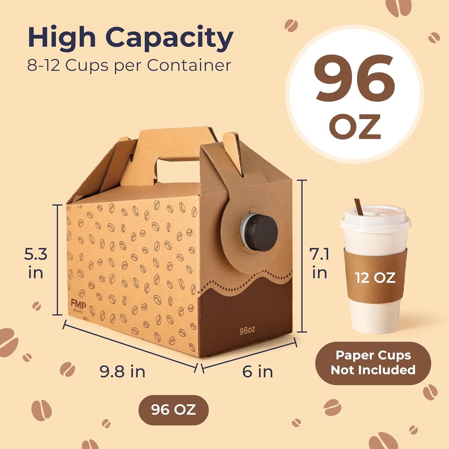 Marchio Bianco Distributori di Caffè Monouso da 96 oz Confezione da 5 con Manico Contenitori Isolati Portatili per Bevande Calde Fredde Ufficio Catering Feste con Logo Personalizzato dal Produttore Marchio Bianco Distributori di Caffè Monouso da 96 oz Confezione da 5 con Manico Contenitori Isolati Portatili per Bevande Calde Fredde Ufficio Catering Feste con Logo Personalizzato dal Produttore