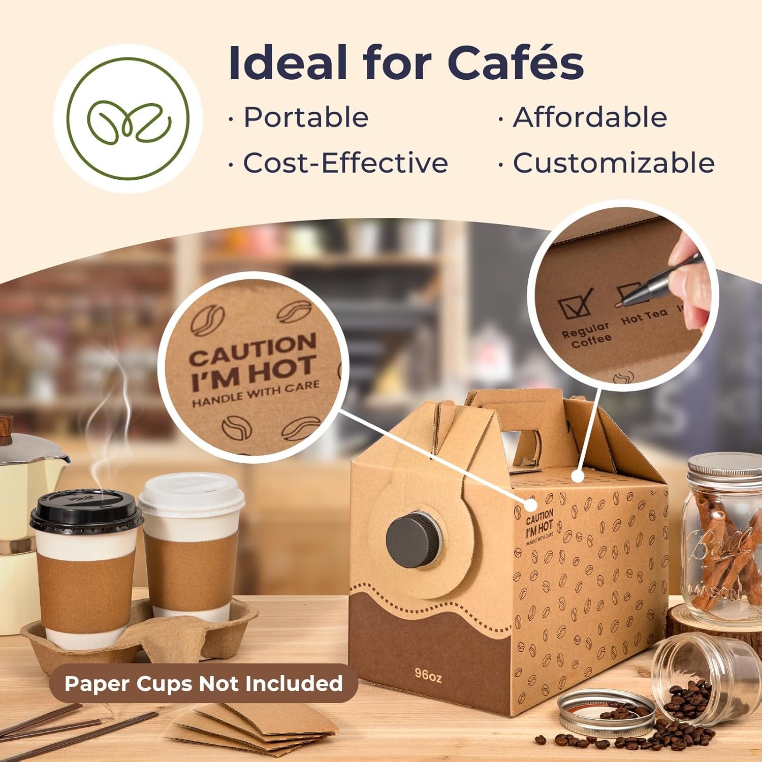 Marchio Bianco Distributori di Caffè Monouso da 96 oz Confezione da 5 con Manico Contenitori Isolati Portatili per Bevande Calde Fredde Ufficio Catering Feste con Logo Personalizzato dal Produttore Marchio Bianco Distributori di Caffè Monouso da 96 oz Confezione da 5 con Manico Contenitori Isolati Portatili per Bevande Calde Fredde Ufficio Catering Feste con Logo Personalizzato dal Produttore