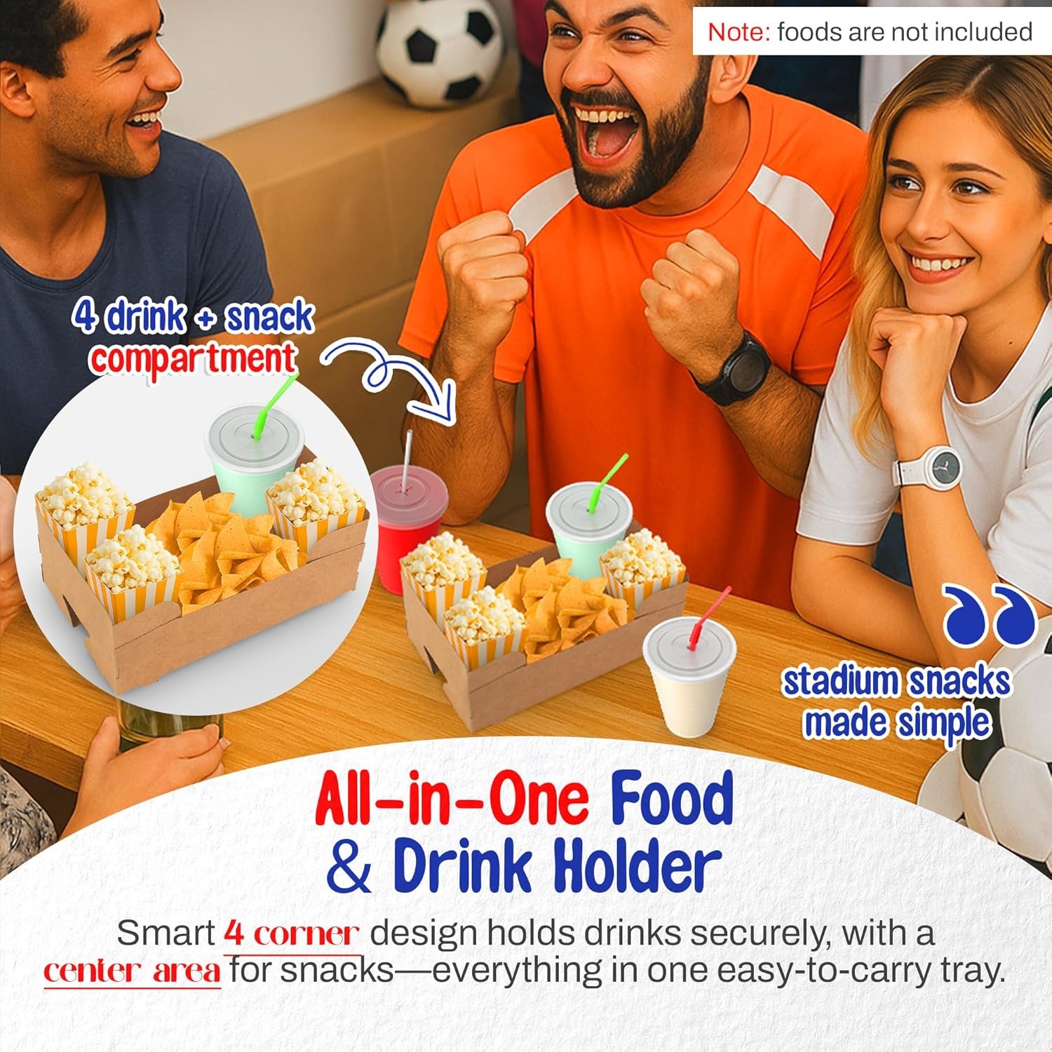 Vassoi monouso con Logo Personalizzato per chioschi cibi e bevande - confezione da 25 scatole pop-up snack con portabicchieri Marchio Bianco - portavivande in cartone per stadi feste drive-in dal Fornitore