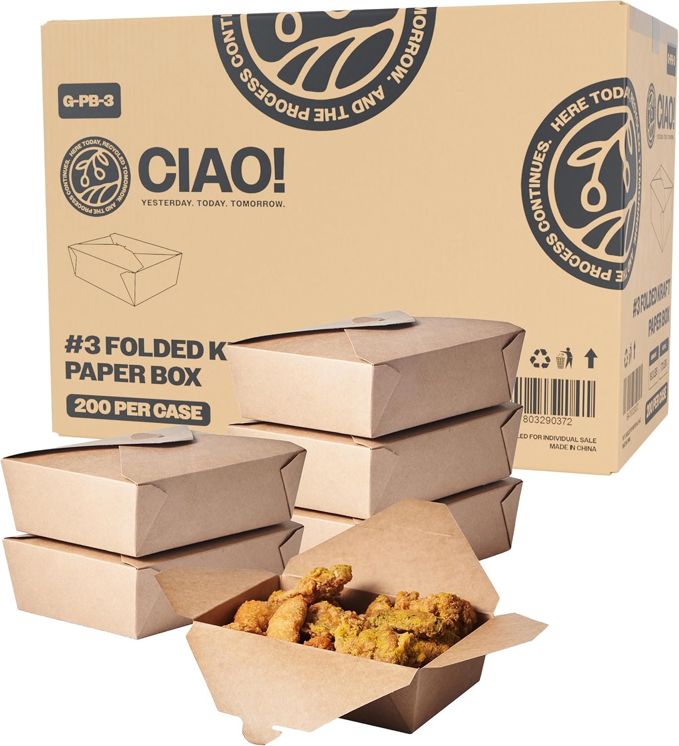 Contenitori con Logo Personalizzato per Cibo da Asporto in Carta Kraft Microondabili 76 oz No. 3 Marchio Bianco dal Fornitore (200/caso) Contenitori con Logo Personalizzato per Cibo da Asporto in Carta Kraft Microondabili 76 oz No. 3 Marchio Bianco dal Fornitore (200/caso)