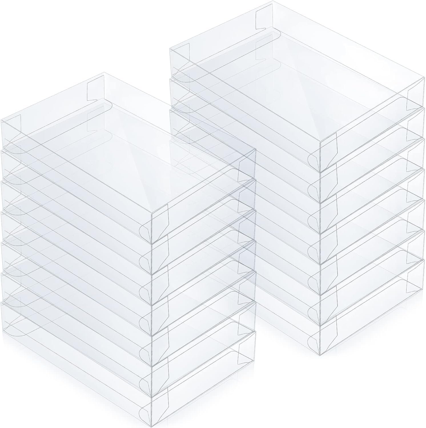 Logo Personalizzato 100 Scatole Trasparenti Plastica Cristallo Pieghevoli per Foto Biglietti Auguri Carta A2 Buste Imballaggio Marchio Bianco 11,5 x 2,5 x 15 cm Fornitore