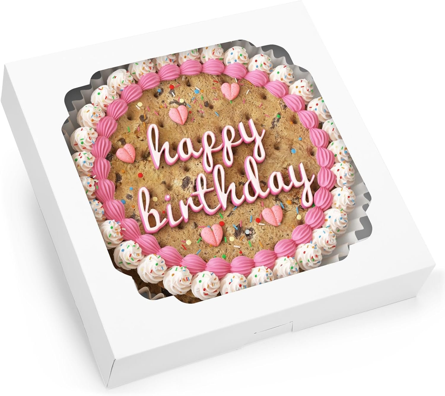 Logo Personalizzato 45 pz Scatole da Pasticceria Bianche con Finestra 12x12x2.5 Pollici Marchio Bianco per Biscotti Torte Pizze Fragole Cioccolato Pasticcini Muffin Ciambelle Fornitore