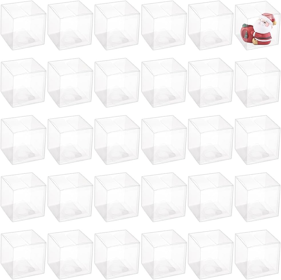 Marchio Bianco Scatole in Plastica Trasparenti per Bomboniere Pasquali Festa 3,5 x 3,5 x 3,5 Pollici Cubo Regalo Imballaggio Compleanno Matrimonio con Logo Personalizzato Fornitore