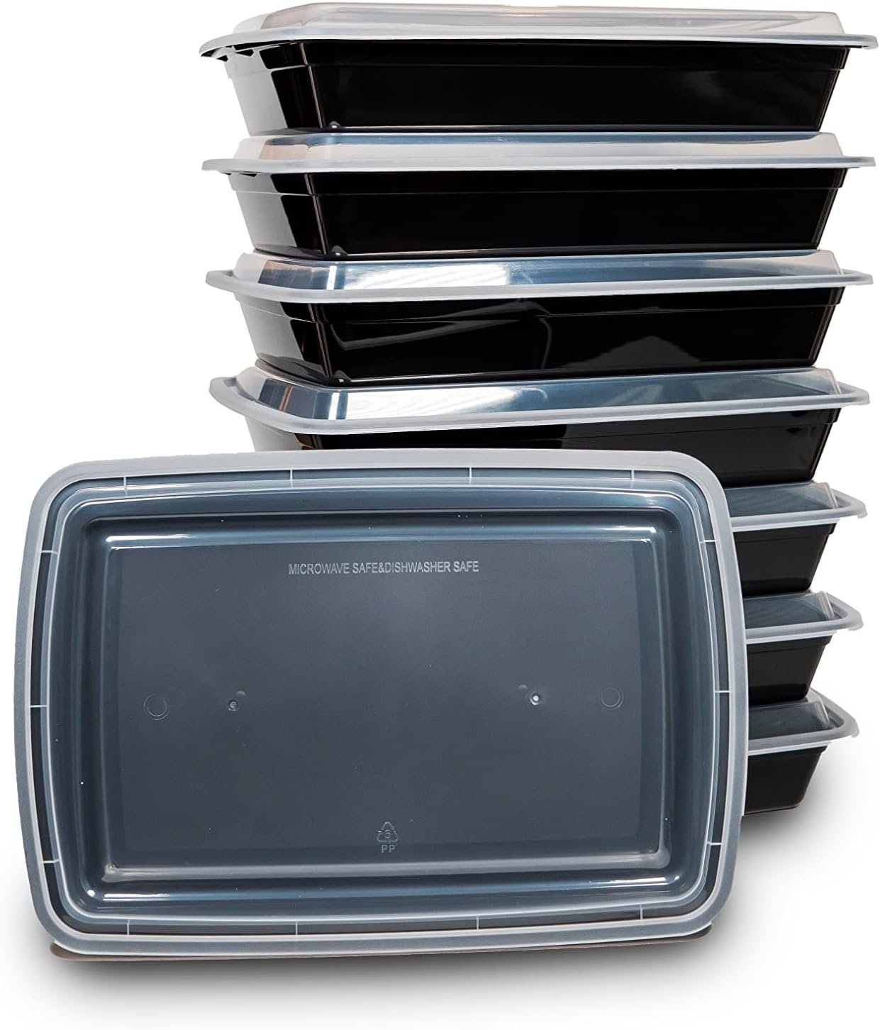 Produttore Contenitori Rettangolari Meal Prep 58oz con Coperchi Microondabili Plastica BPA Free Logo Personalizzato Marchio Bianco 50 Set