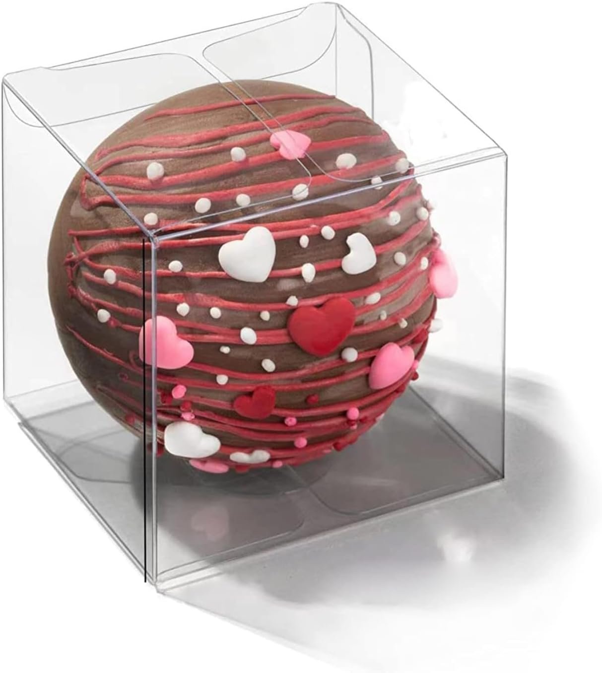 Produttore Scatole Trasparenti per Bombe di Cioccolato Caldo 50 Confezioni con Logo Personalizzato Piccole per Cupcake Caramelle Bomboniere Compleanno Matrimonio Party Marchio Bianco 3x3x3 Pollici