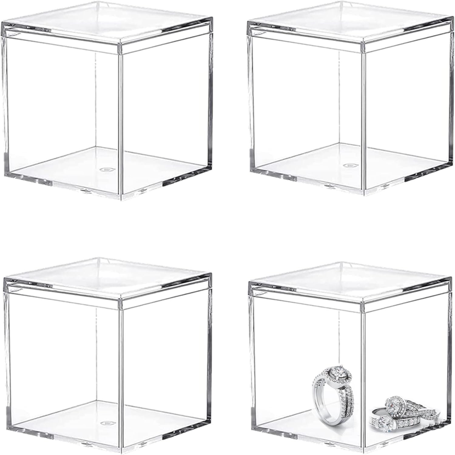 Produttore di Scatole in Acrilico Trasparenti Piccole con Coperchio 4 Pezzi Cubi Quadrati per Esposizione Gioielli Decorazioni Feste Marchio Bianco con Logo Personalizzato Produttore di Scatole in Acrilico Trasparenti Piccole con Coperchio 4 Pezzi Cubi Quadrati per Esposizione Gioielli Decorazioni Feste Marchio Bianco con Logo Personalizzato